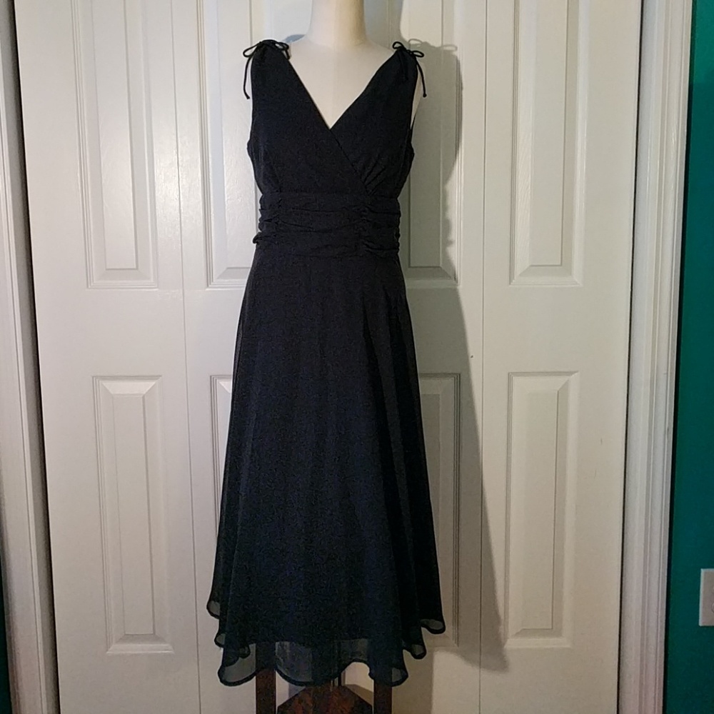 Connected Apparel Black Empire Waist Full A-line